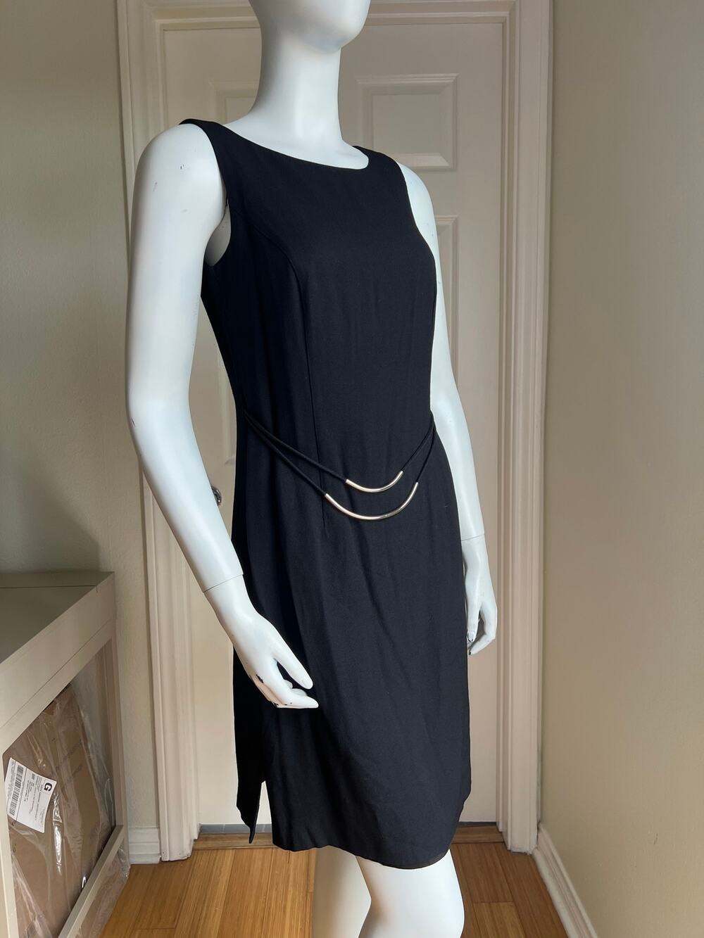 Vintage 90s Virgo II Silver Hardware Sheath Dress